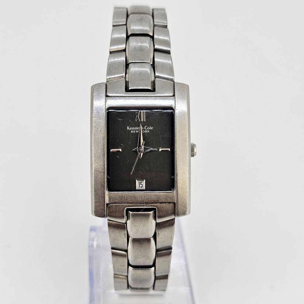 Kenneth Cole New York Women's Watch 24MM Dark Gray Dial Gray Band 7" NEW Battery